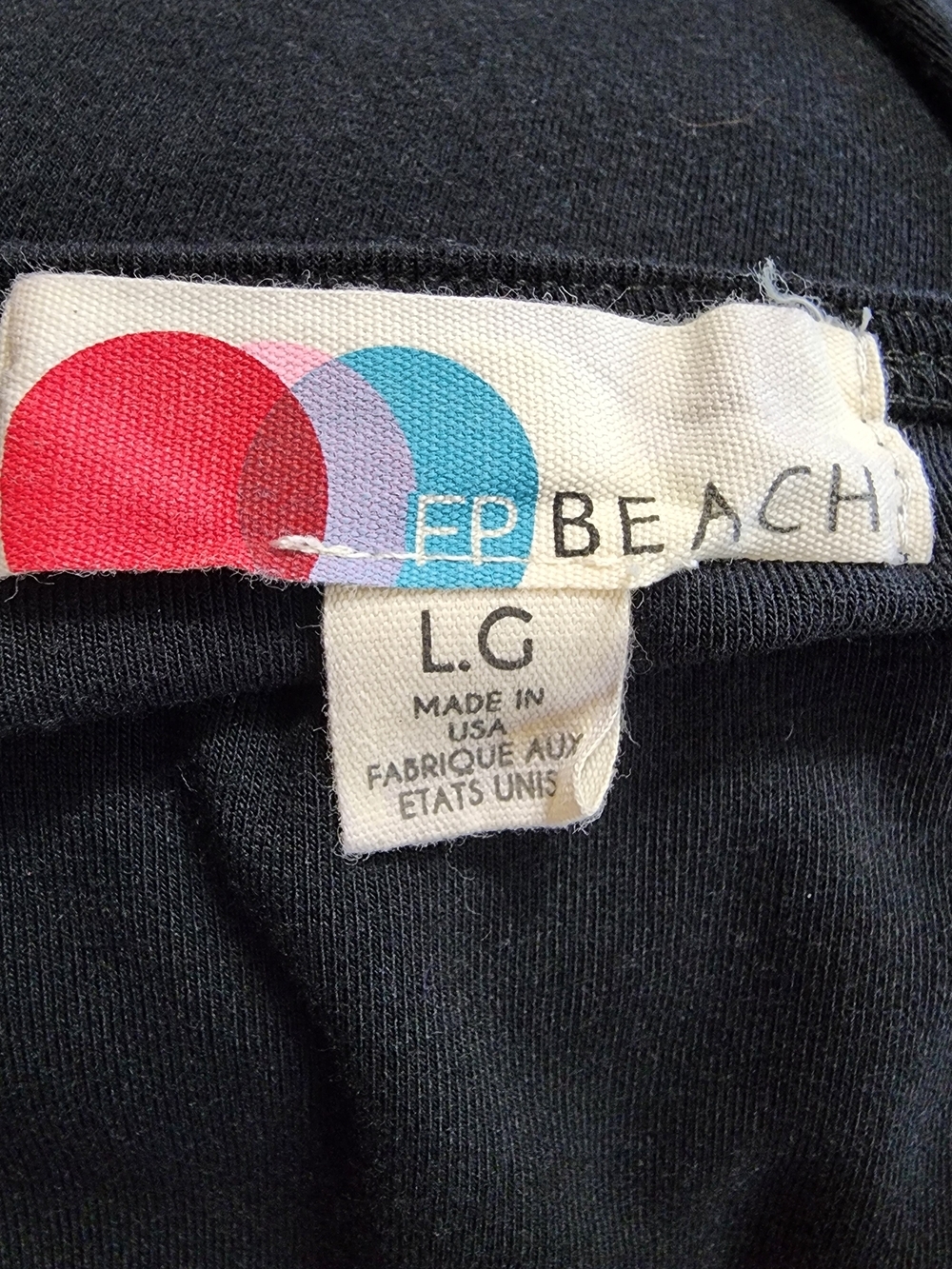 FP Beach Free People Black Open Back Bodycon Mini Dress L Made in USA - Picture 8 of 10